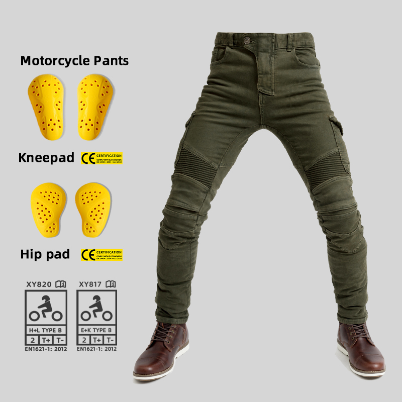 Motorcycle Gear For Sale - バイク用ジーンズ パンツ モトクロスライディングパンツ ライダー用四季対応カジュアルパンツ 取り外し可能な保護ギア付き