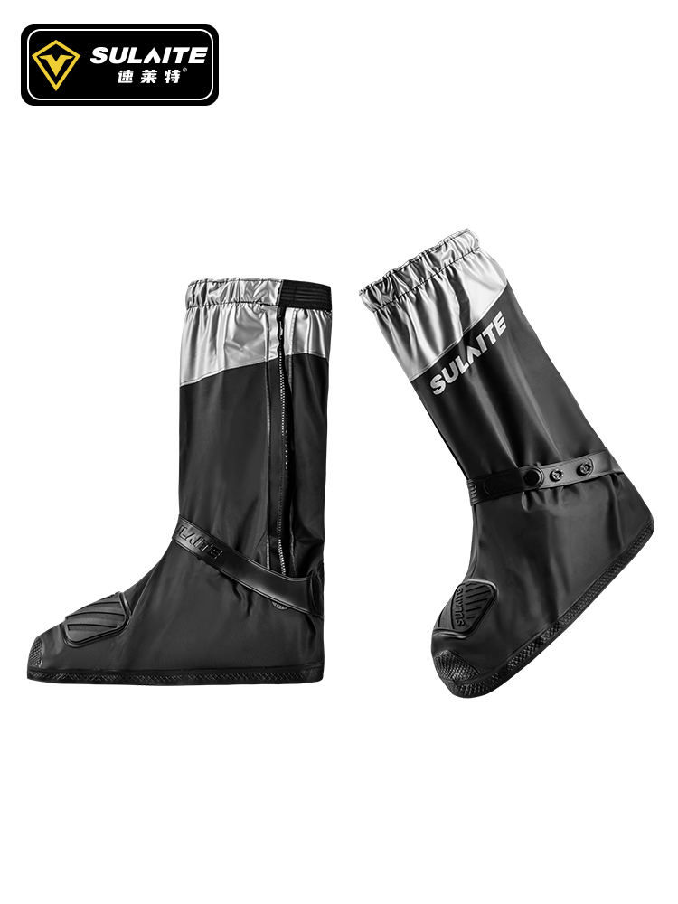 Motorcycle Gear Boots - SUlaite-モーターサイクリスト用の再利用可能な保護靴カバー,サイクリングシューズ用の防水性と反射性