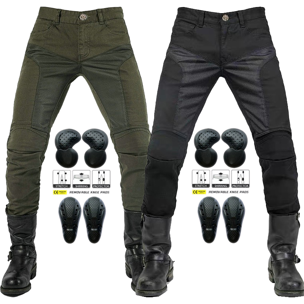 Motorcycle Gear For Sale - オートバイ用サマーライディングジーンズ,通気性,伸縮性,モトクロスパンツ,固定ベルト,ニーギア,新品,2022