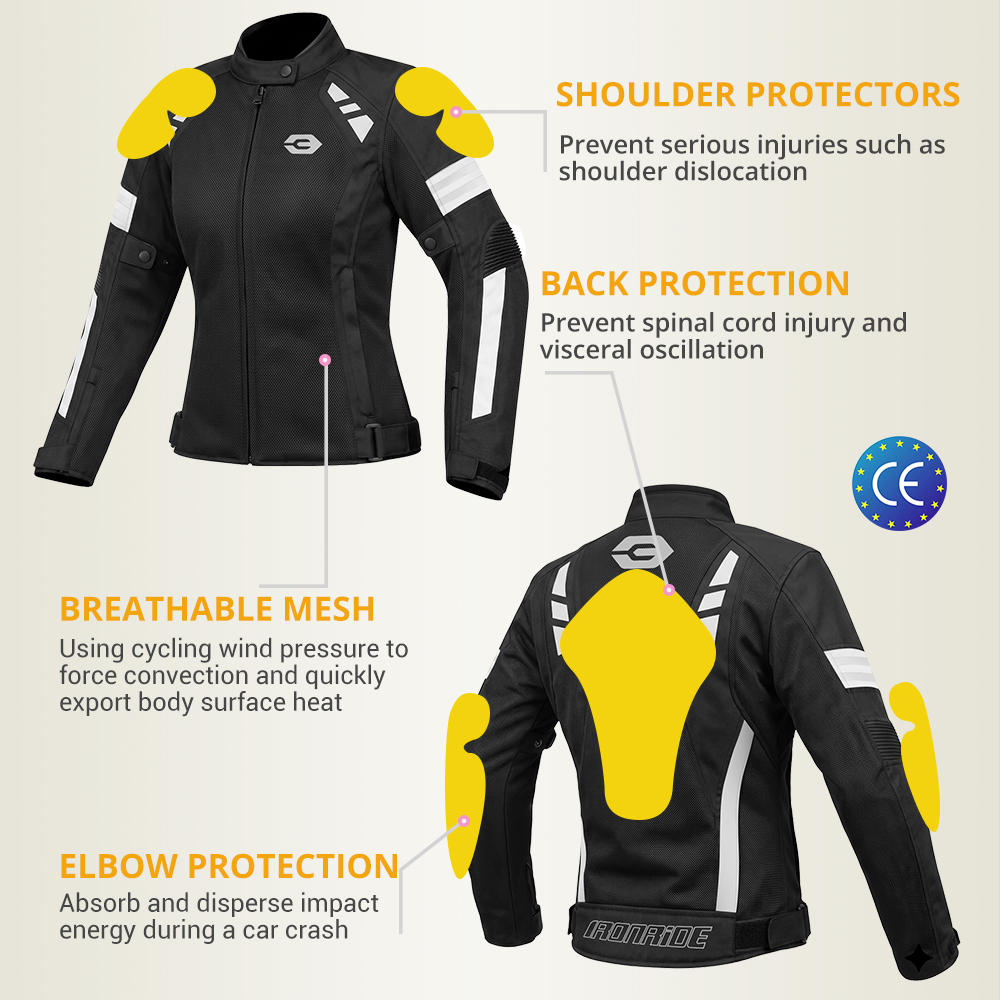 女性用バイクジャケット 通気性のあるバイクライディングジャケ - Motorcycle Gear For Sale のレビューと価格