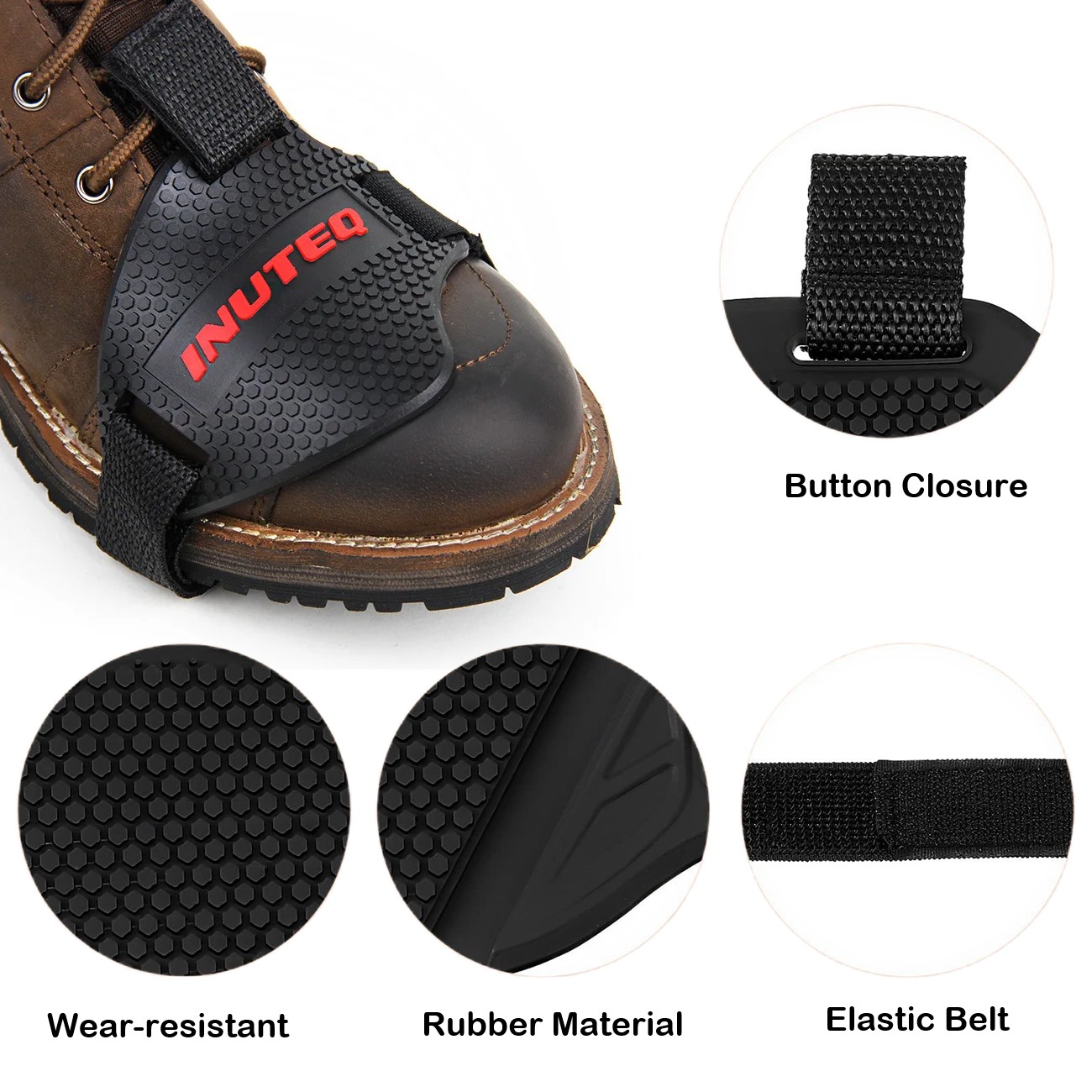 調節可能なギアシューカバー滑り止めオートバイパッドベルト耐久 - Motorcycle Gear Boots のレビューと価格